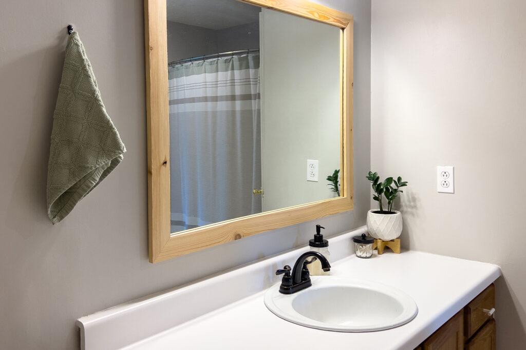 a clean bathroom mirror