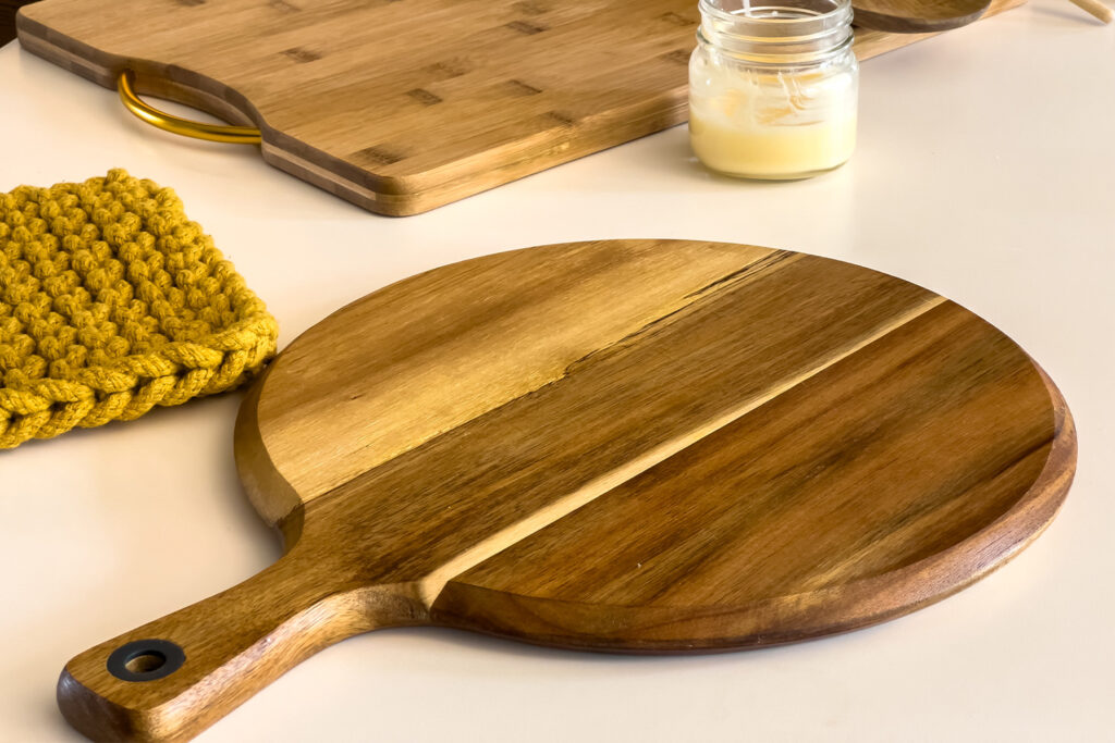 a finished wood cutting board