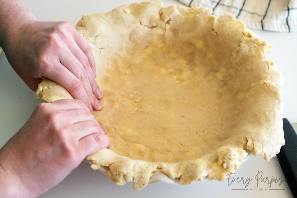 preparing sourdough pie crust