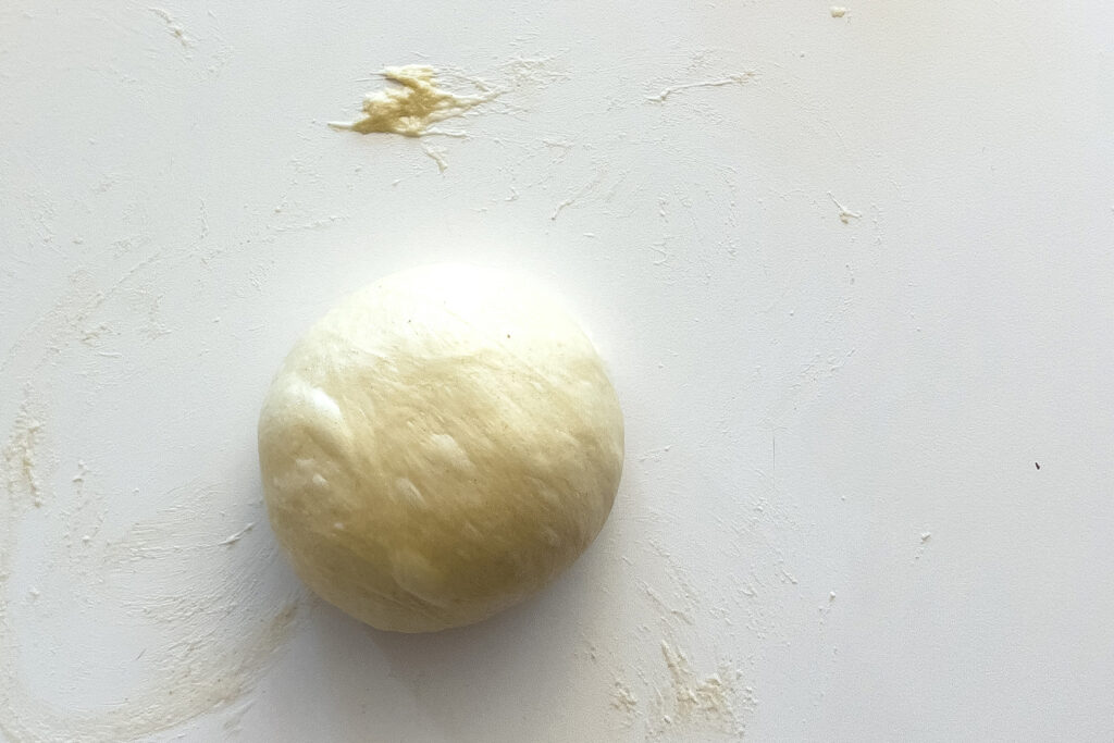 a ball of dough for same day sourdough rolls