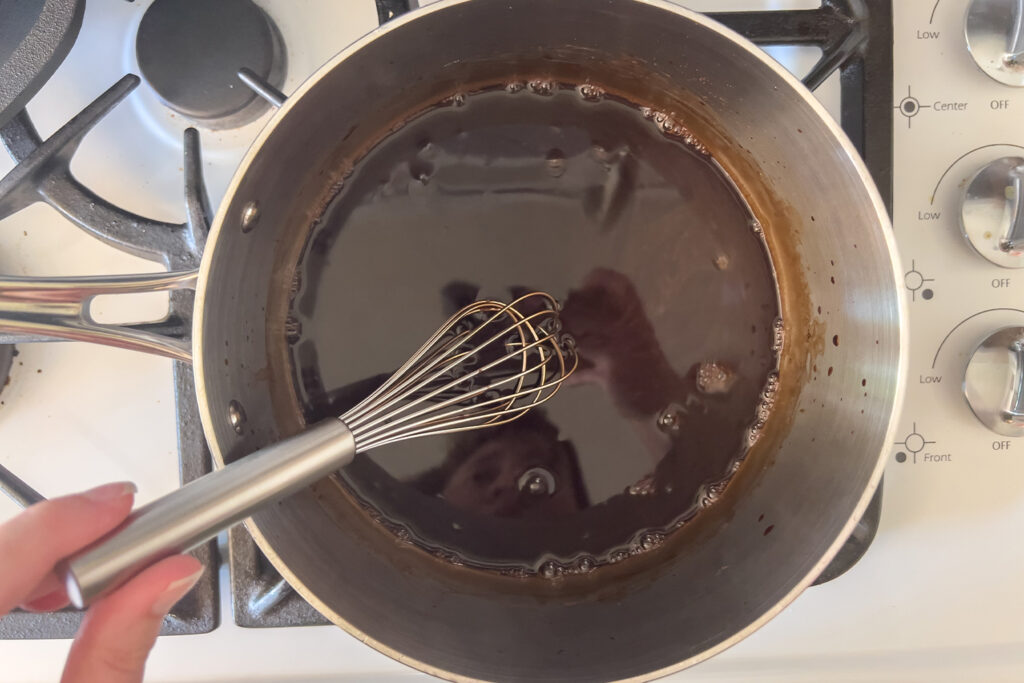 making chocolate simple syrup