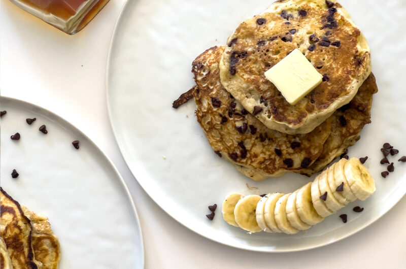Sourdough Banana Pancakes with Chocolate Chips