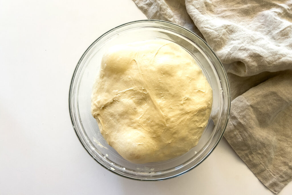 risen sourdough bread dough