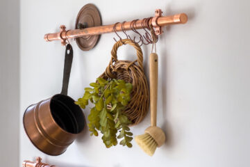 DIY Copper Pot Rack and Hooks | Every Purpose Home