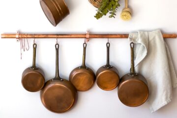 copper pot rack