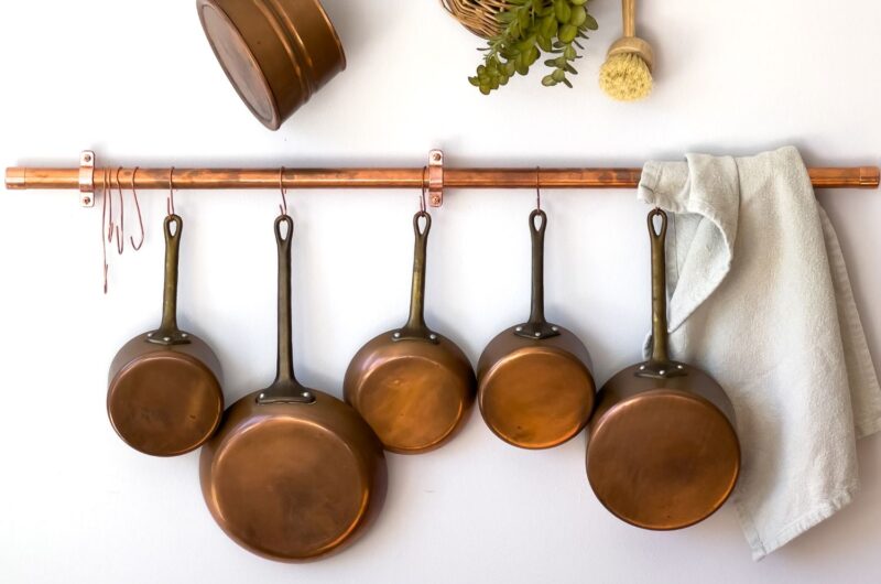 DIY Copper Pot Rack + Hooks