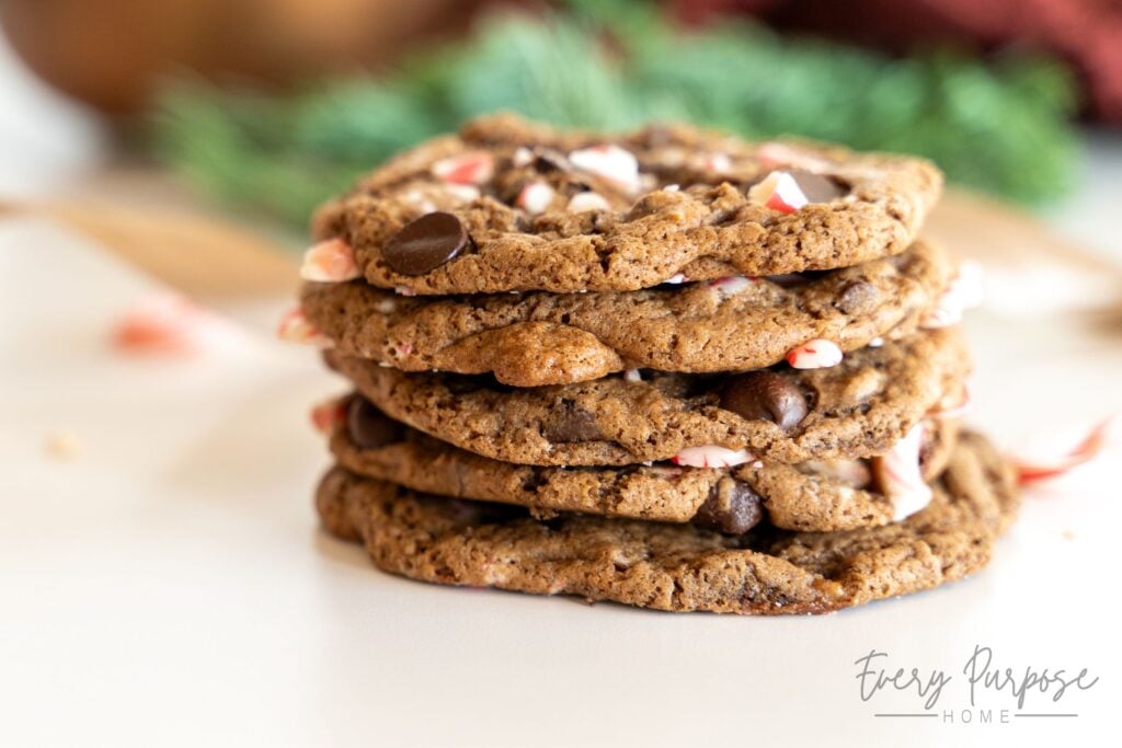 gifting chocolate peppermint sourdough cookies for Christmas cookie exchange