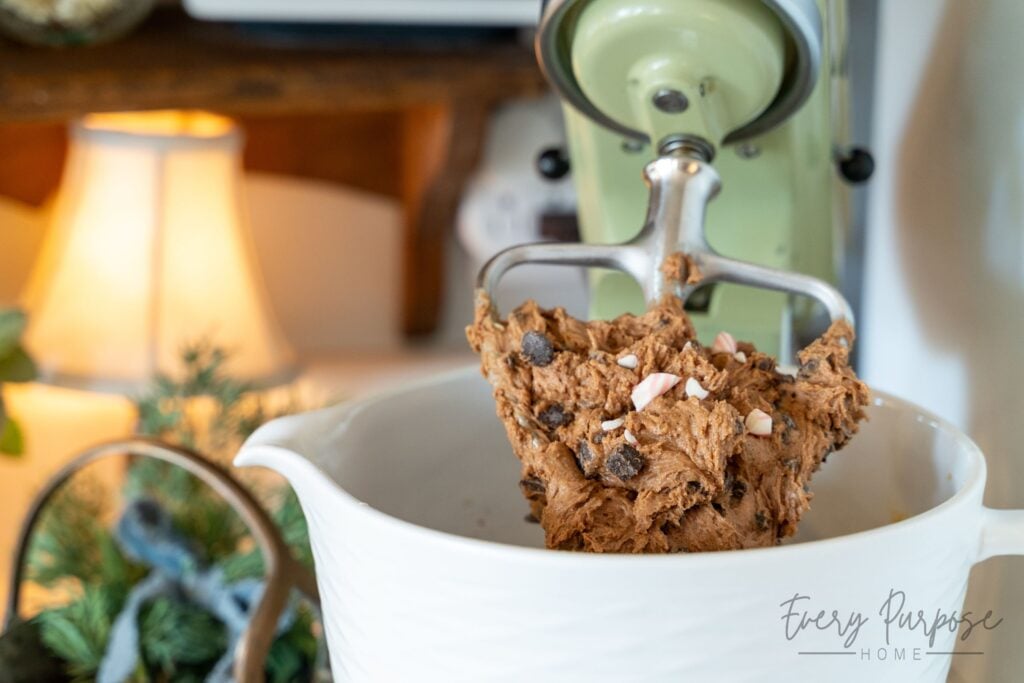 chocolate peppermint sourdough cookie dough