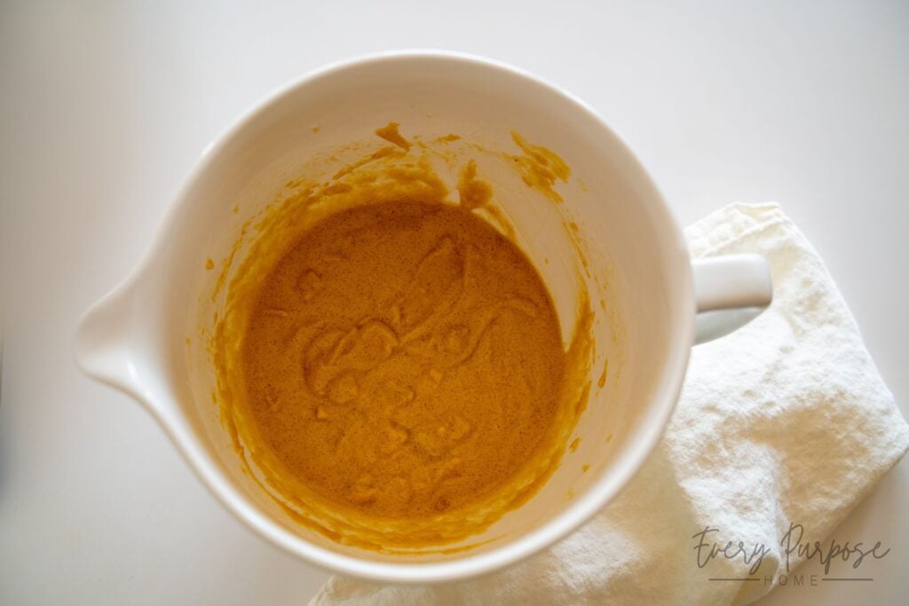 sourdough snickerdoodle ingredients in bowl