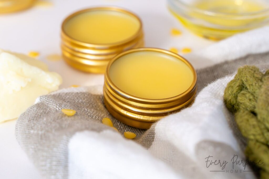 Homemade tallow lip balm