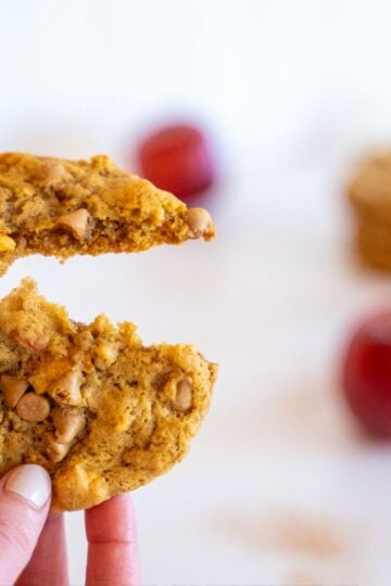 caramel apple sourdough cookies
