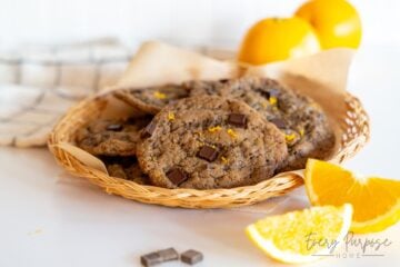 chocolate orange sourdough cookies