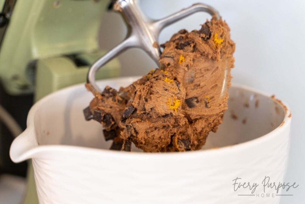 chocolate orange cookie dough with sourdough discard