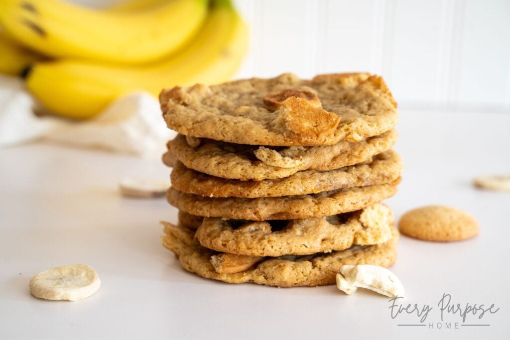 chewy banana sourdough cookies
