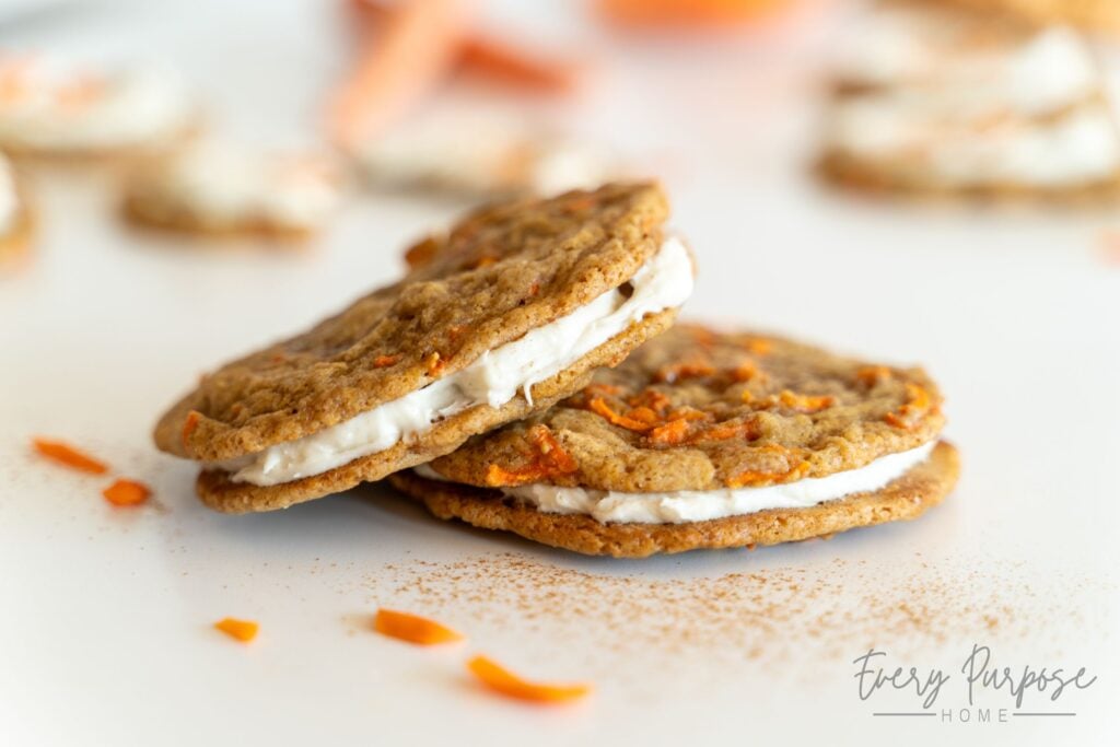 carrot cake sourdough cookie sandwiches