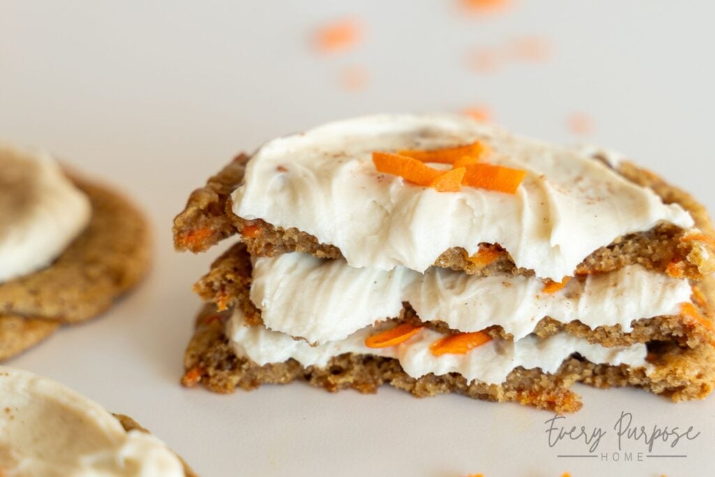 sourdough carrot cake cookies and cream cheese frosting