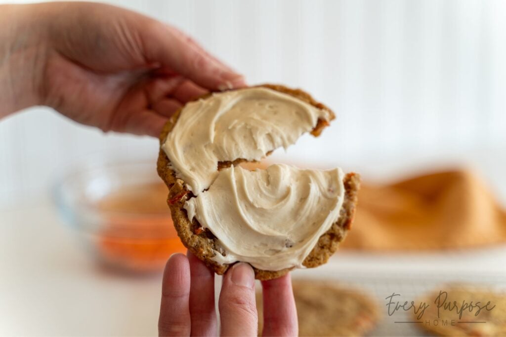 chewy carrot cake sourdough cookies