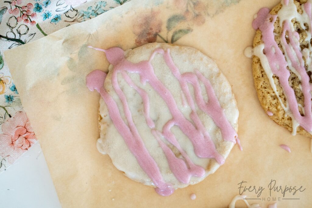 dye free glazed Mother's Day sourdough cookies