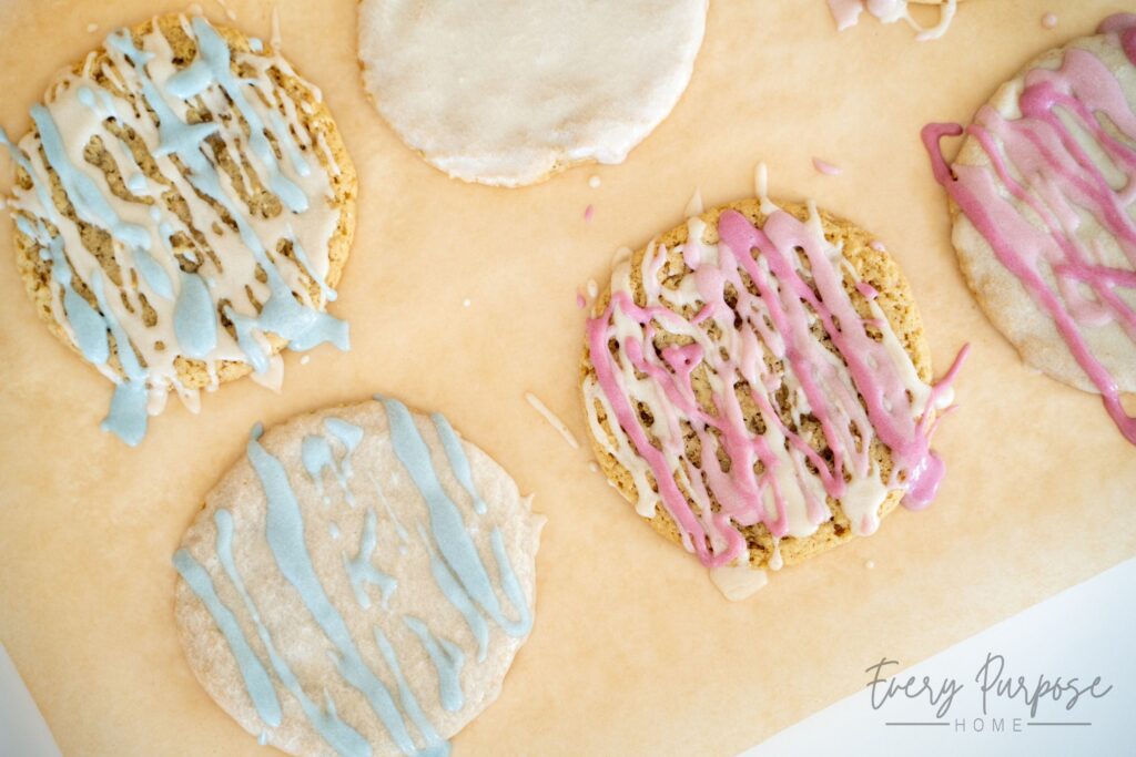dye free baby shower glazed sourdough cookies