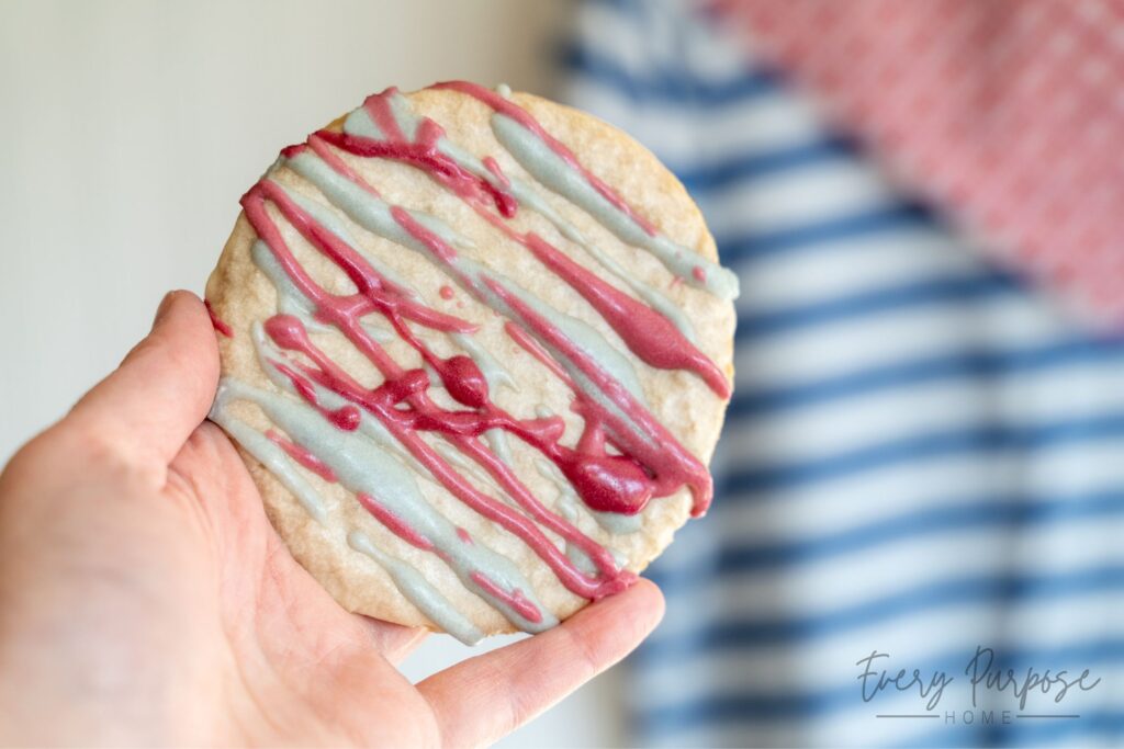 dye free glazed Independence Day sourdough cookies