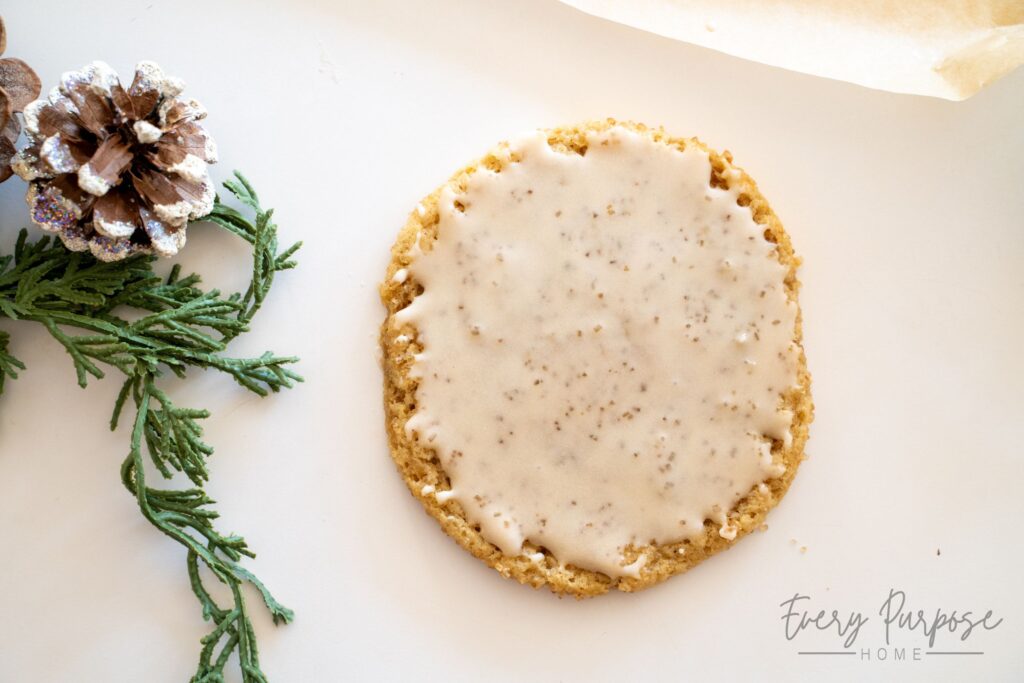 glazed Christmas sourdough cookie