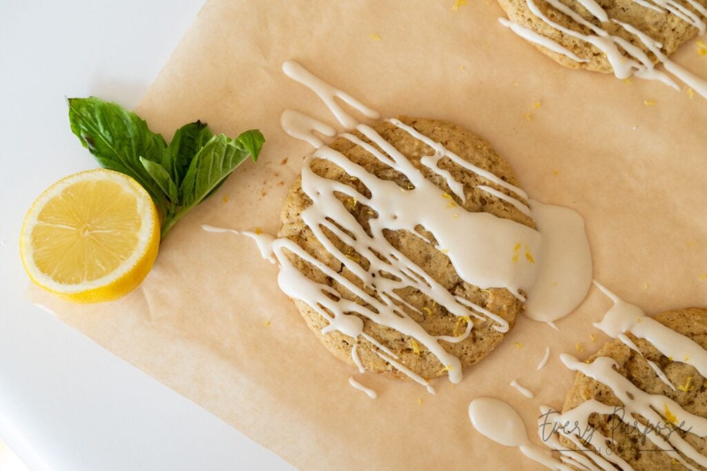glazed sourdough lemon cookies with tart lemon icing