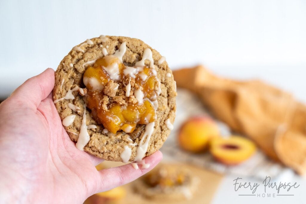 sourdough peach cobbler cookies