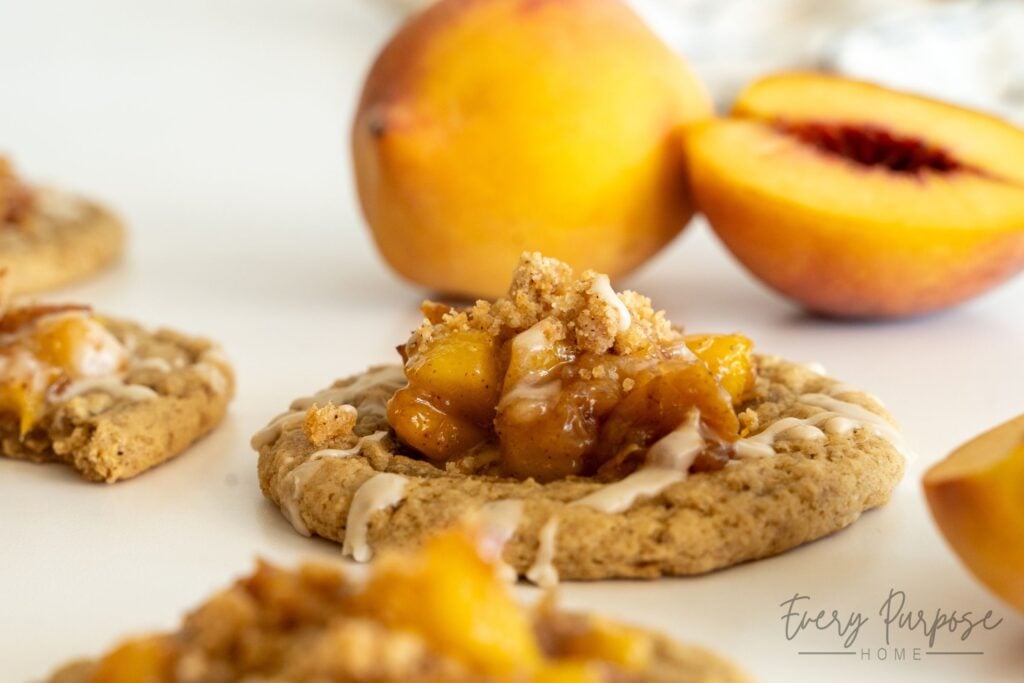 sourdough peach cobbler cookies