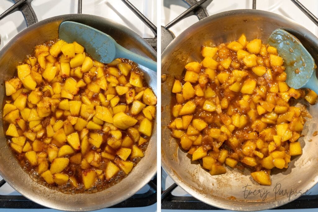 making peach filling for peach cobbler cookies