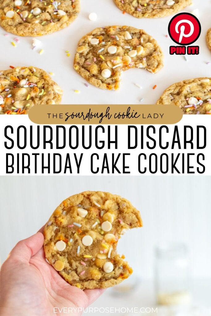 sourdough birthday cake cookies Pinterest pin