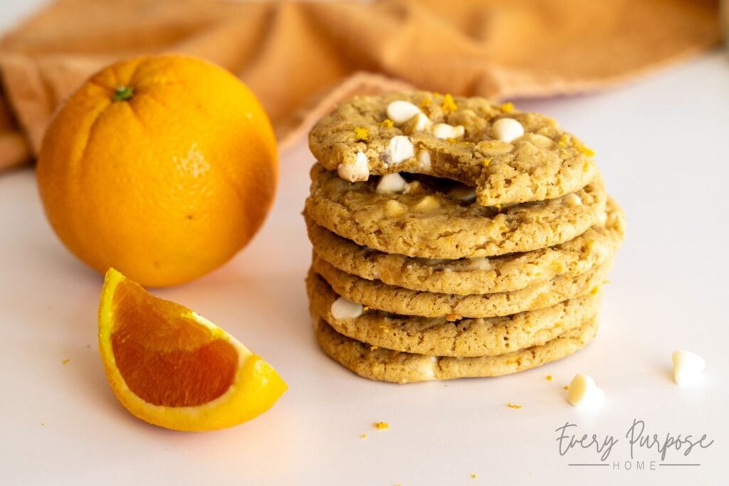 sourdough orange creamsicle cookies stack