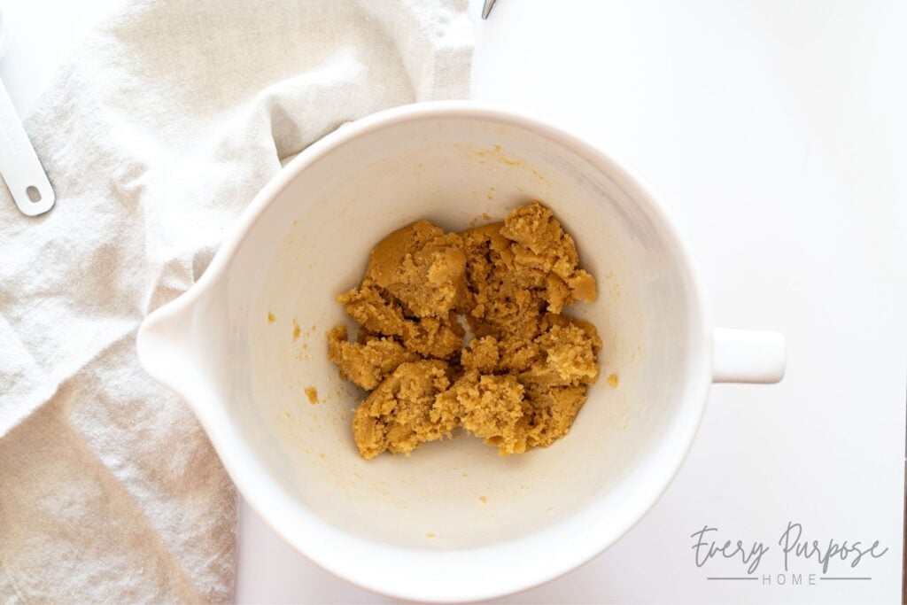 creaming butter and sugar for homemade smores sourdough cookies
