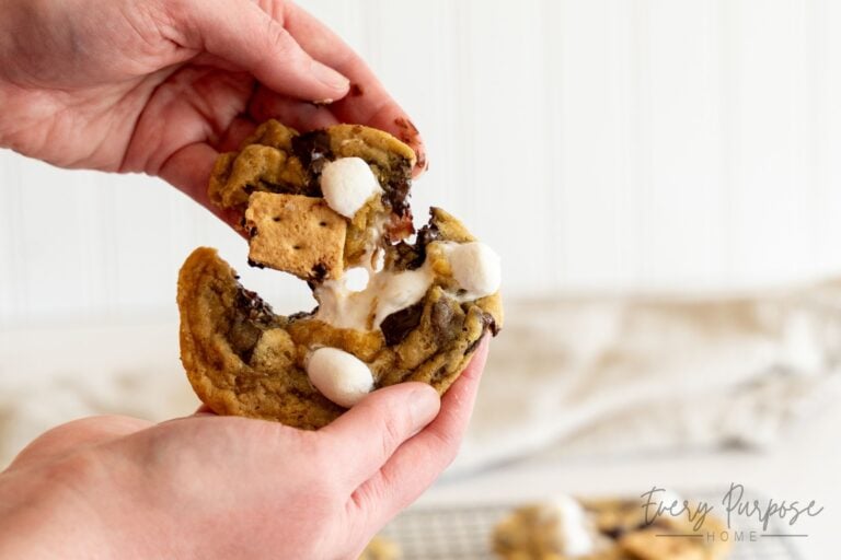 Stuffed sourdough s'mores cookies