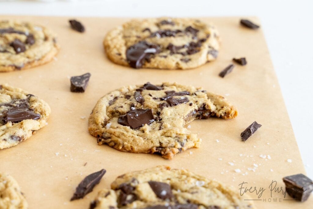 sourdough brown butter chocolate chip cookies