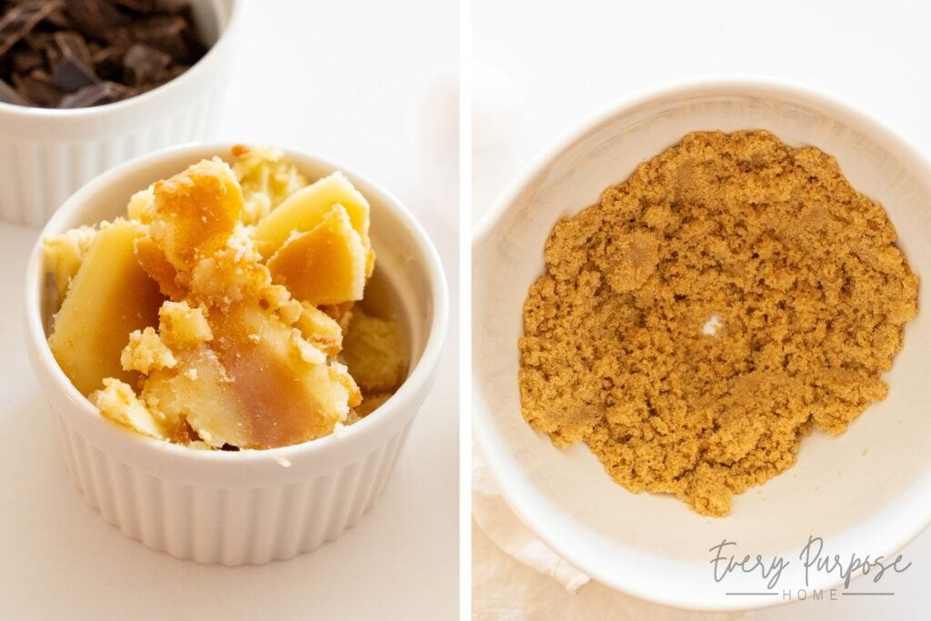 cream butter and sugars to make sourdough cookies