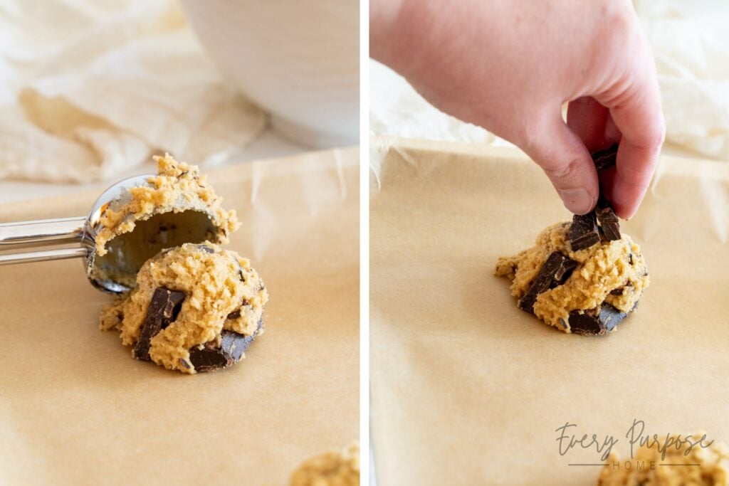 brown butter sourdough cookies scoops