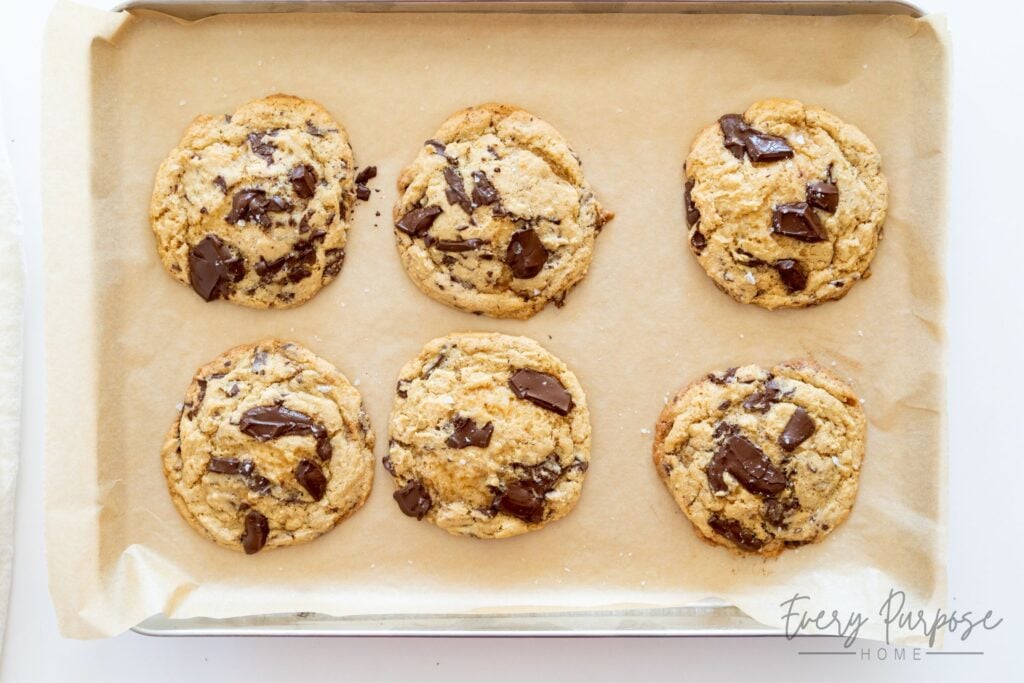 baking sourdough chocolate chip cookies