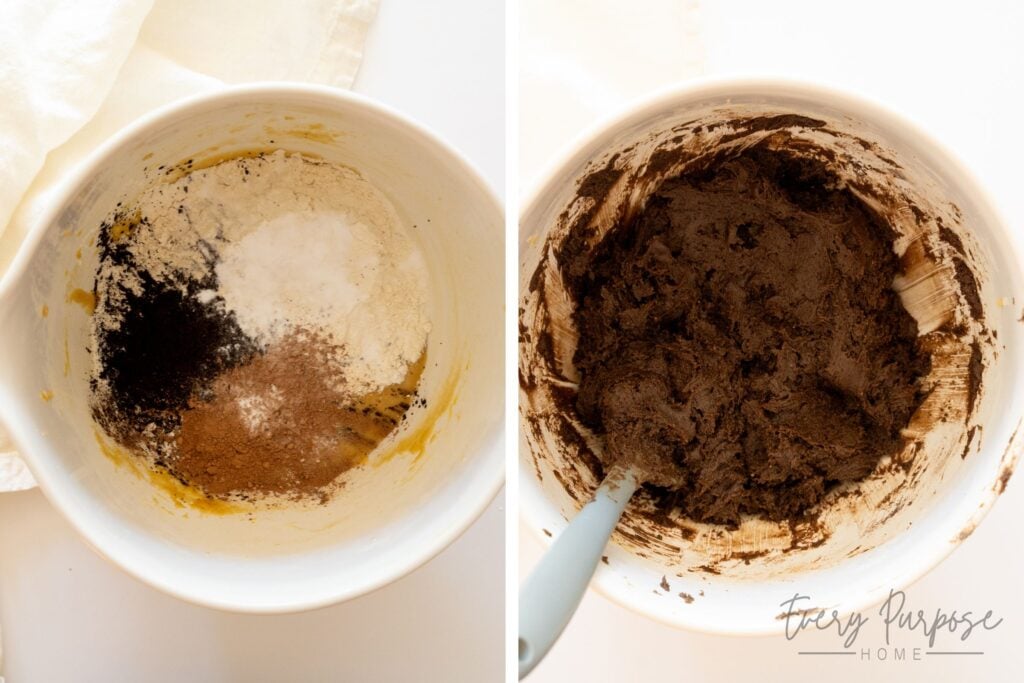 making double chocolate sourdough cookies recipe with black cocoa