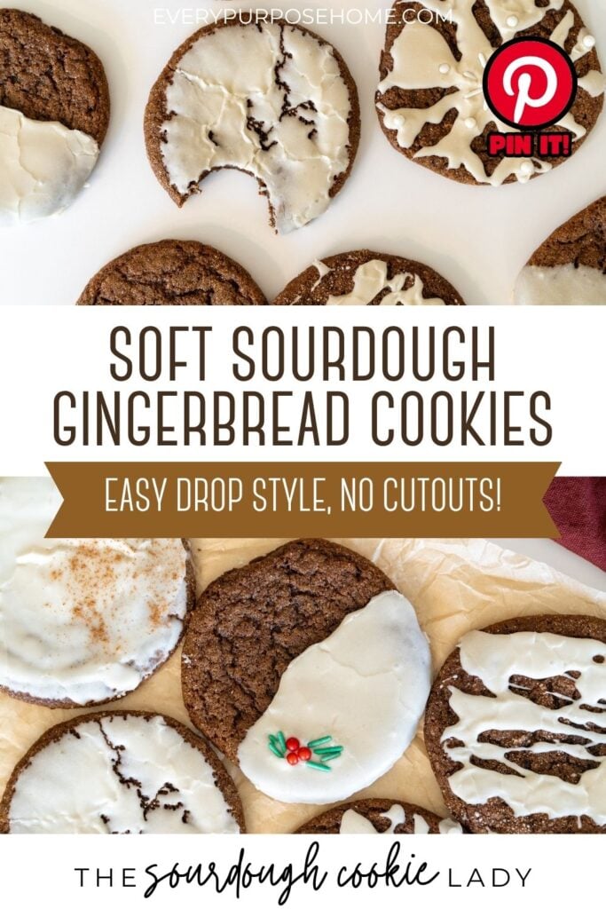 soft sourdough gingerbread cookies no cutouts Pinterest pin