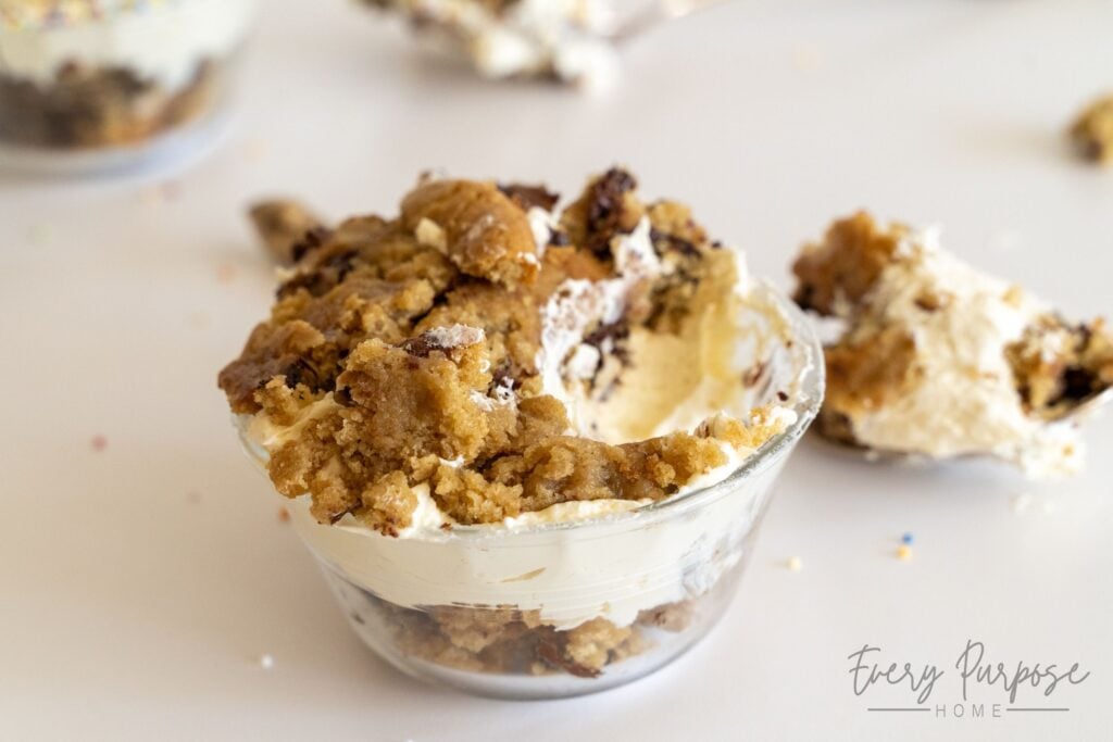 sourdough cookie cake recipe in a jar