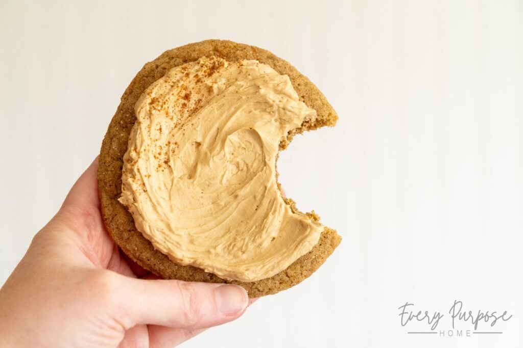 holding a sourdough chai cookie