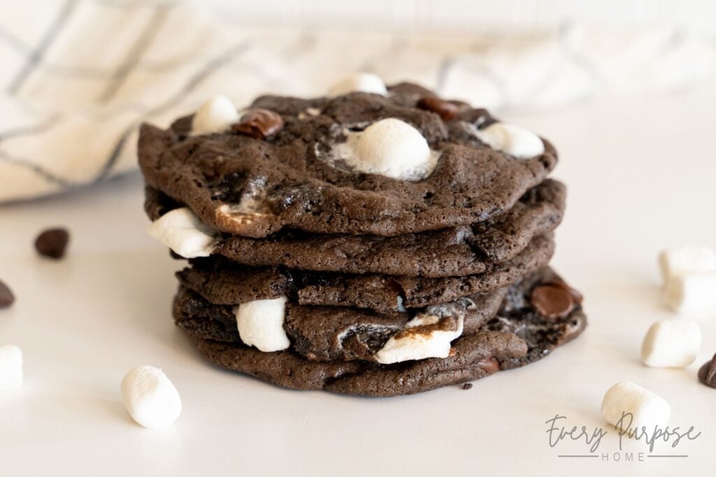 stack of sourdough hot cocoa cookies