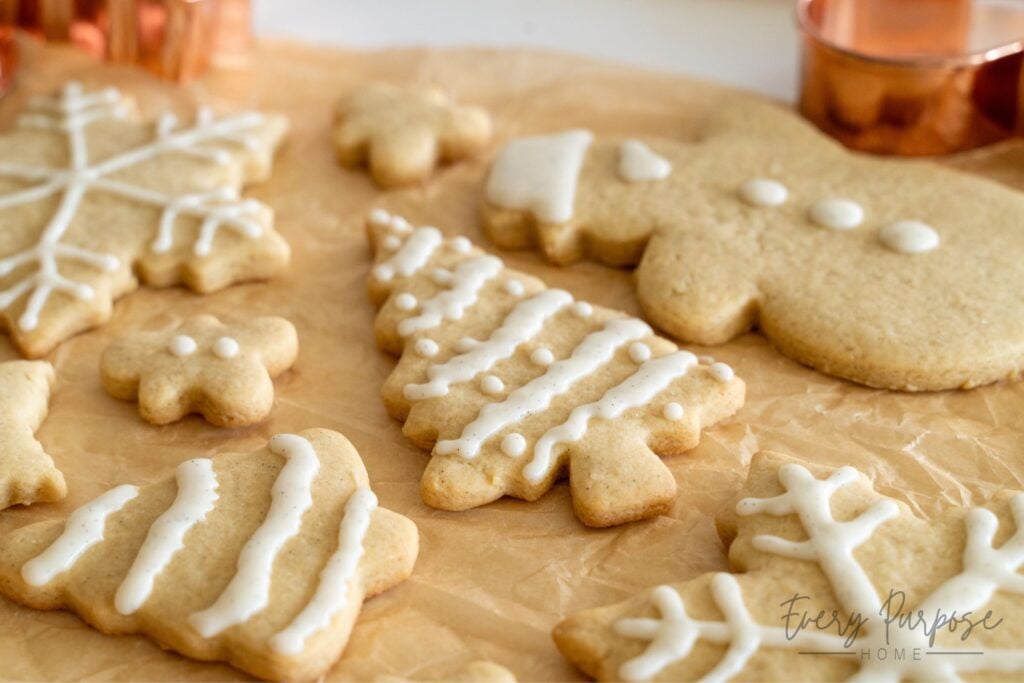 Christmas no chill sourdough cut out sugar cookies with vanilla bean