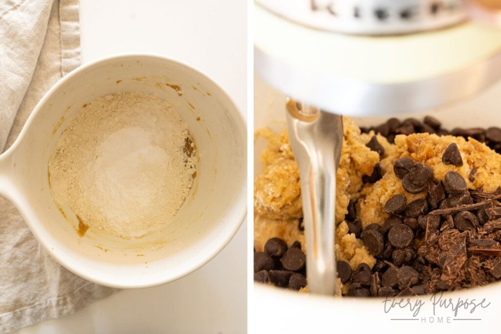 add dry ingredients to cookies