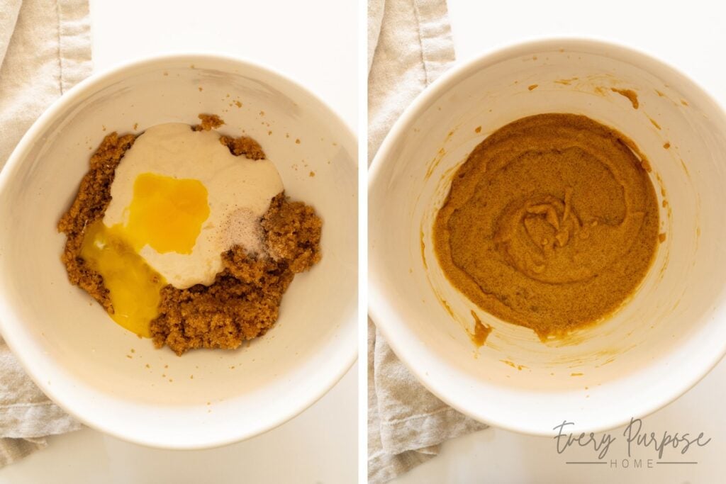 add wet ingredients to cookies