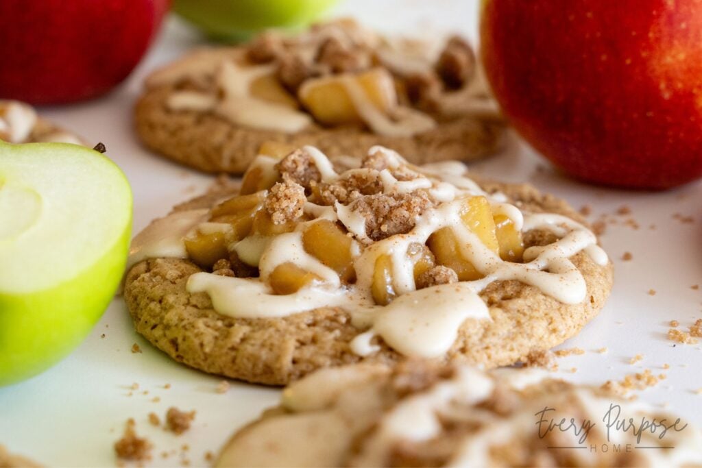chewy sourdough apple cookies with discard