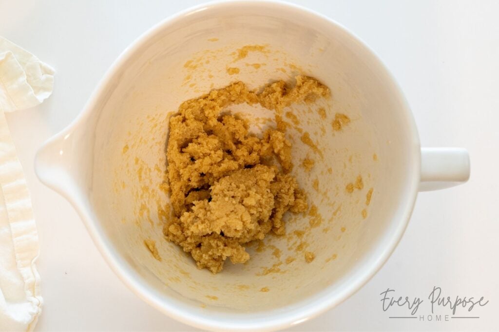 creaming butter and sugar for sourdough cut out cookies