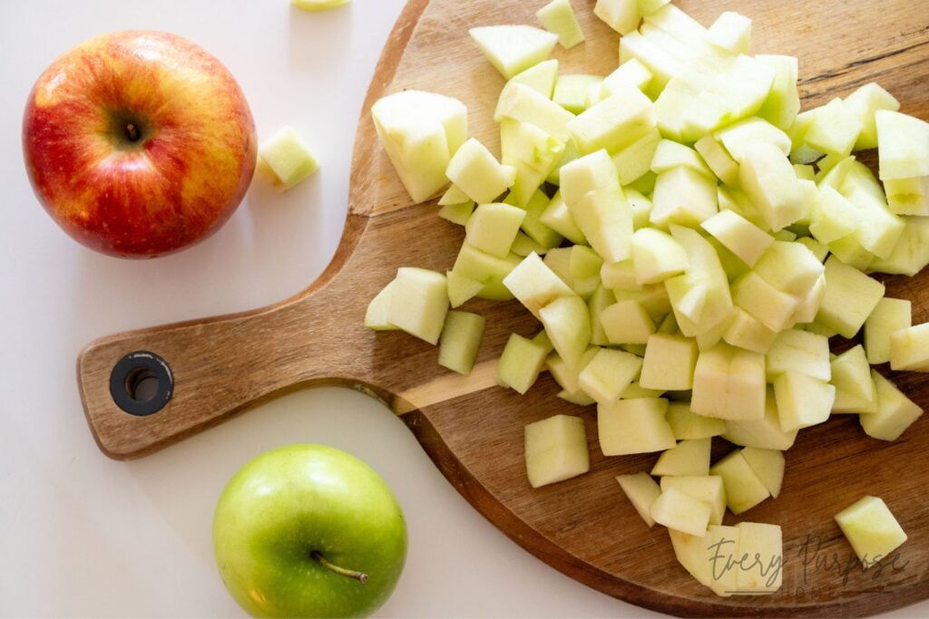diced apples for sourdough cookies ingredients