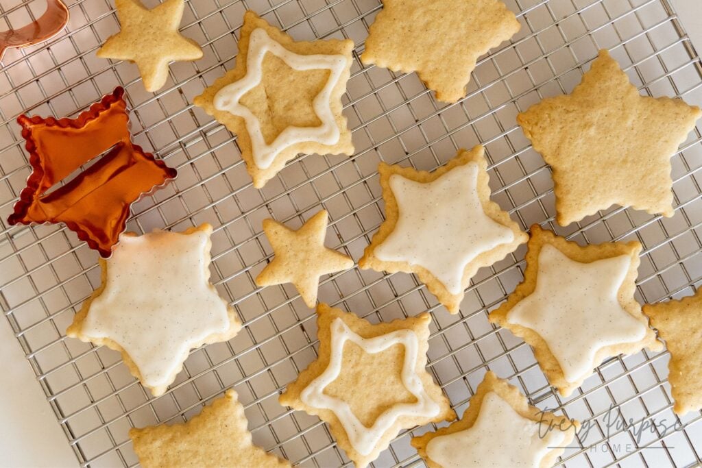 no chill sourdough sugar cookies shapes with vanilla bean