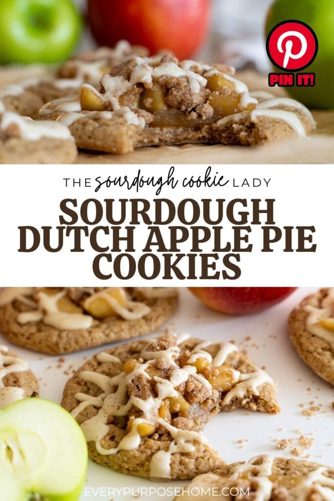 sourdough apple pie cookies with dutch apple pie filling Pinterest pin